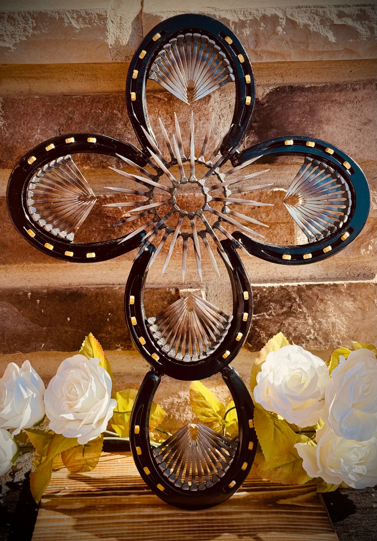 Hand Crafted Horseshoe Cross