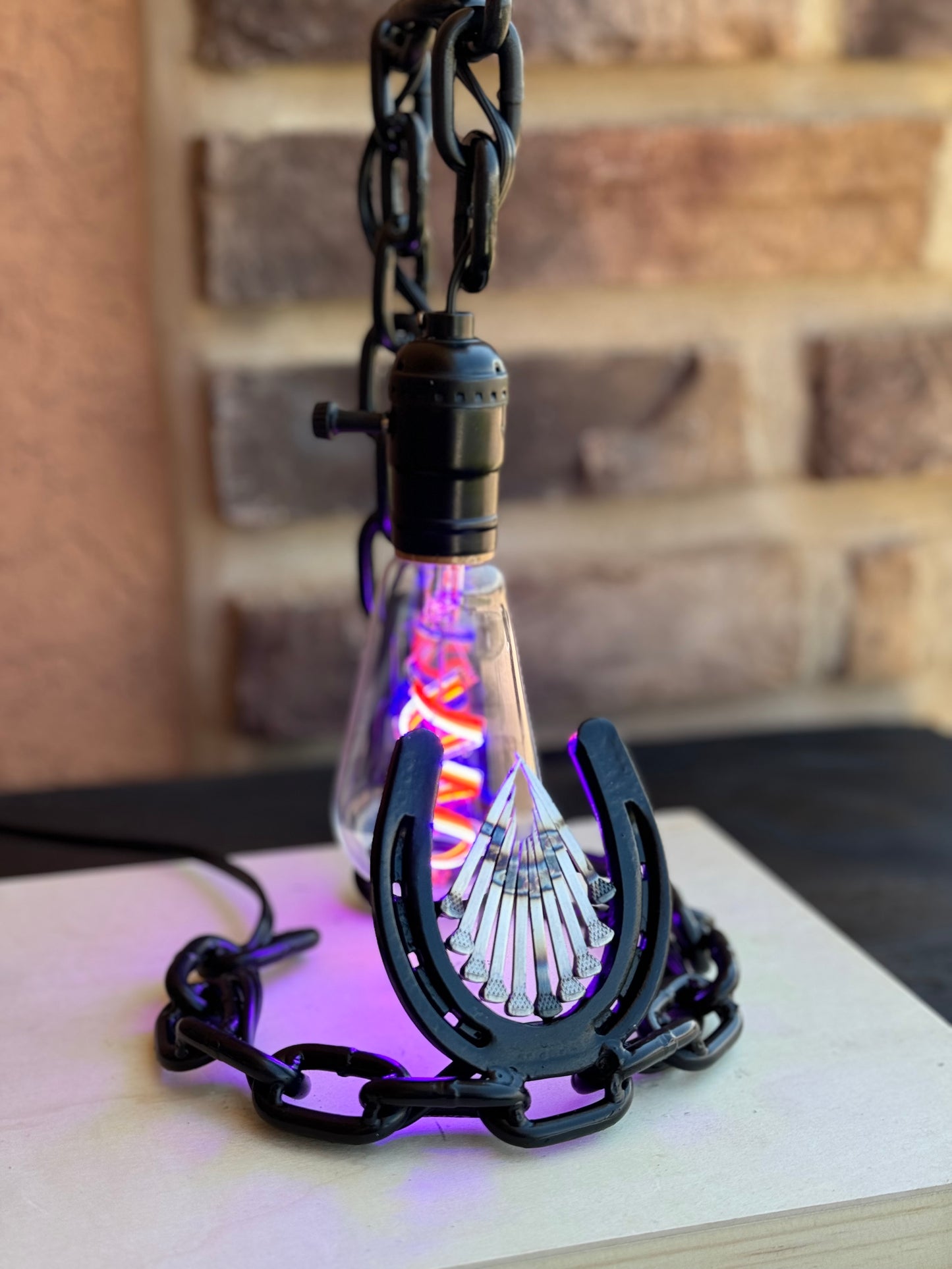 Multicolored Horseshoe Lamp