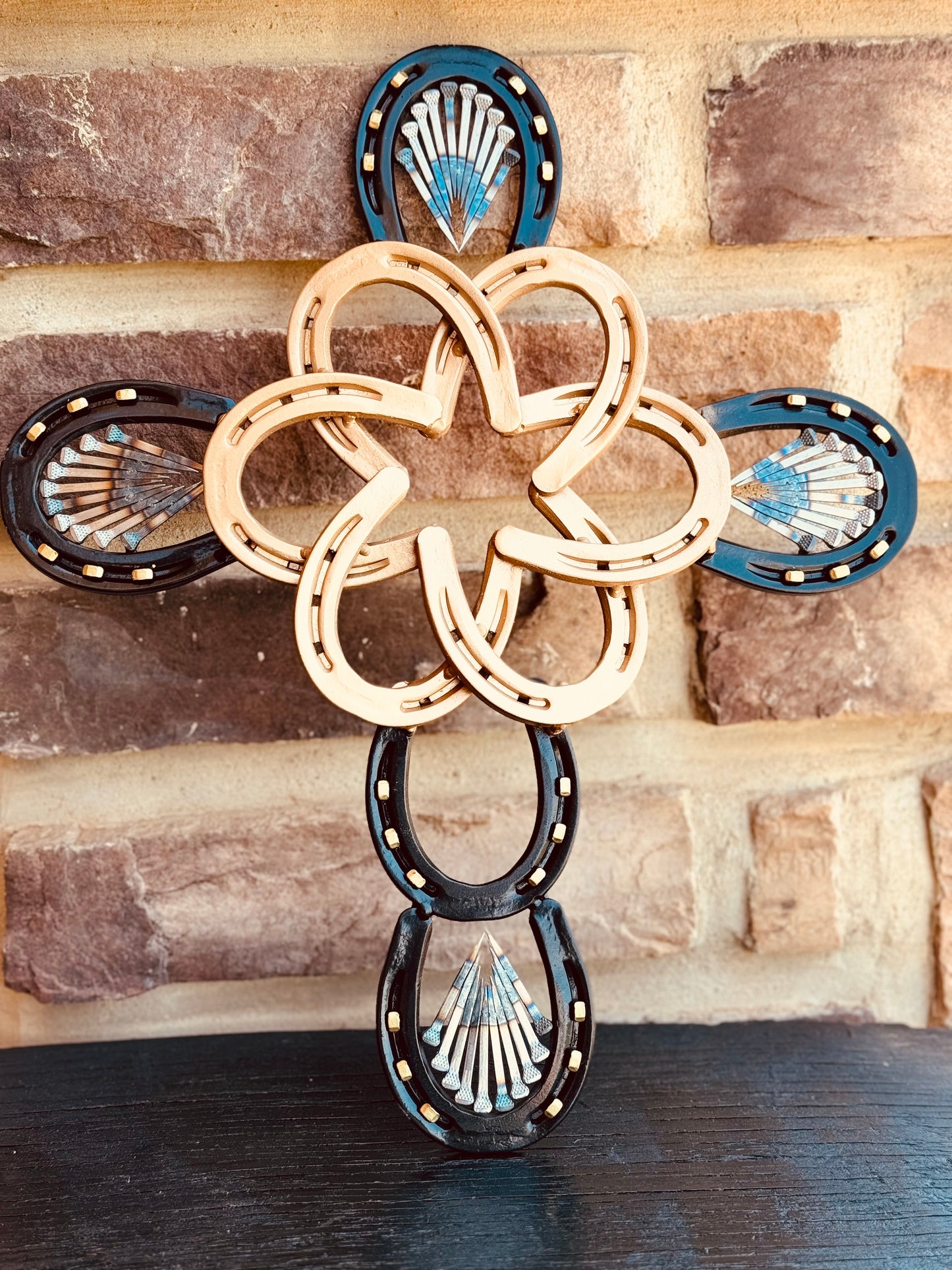 Hand Crafted Horseshoe Cross