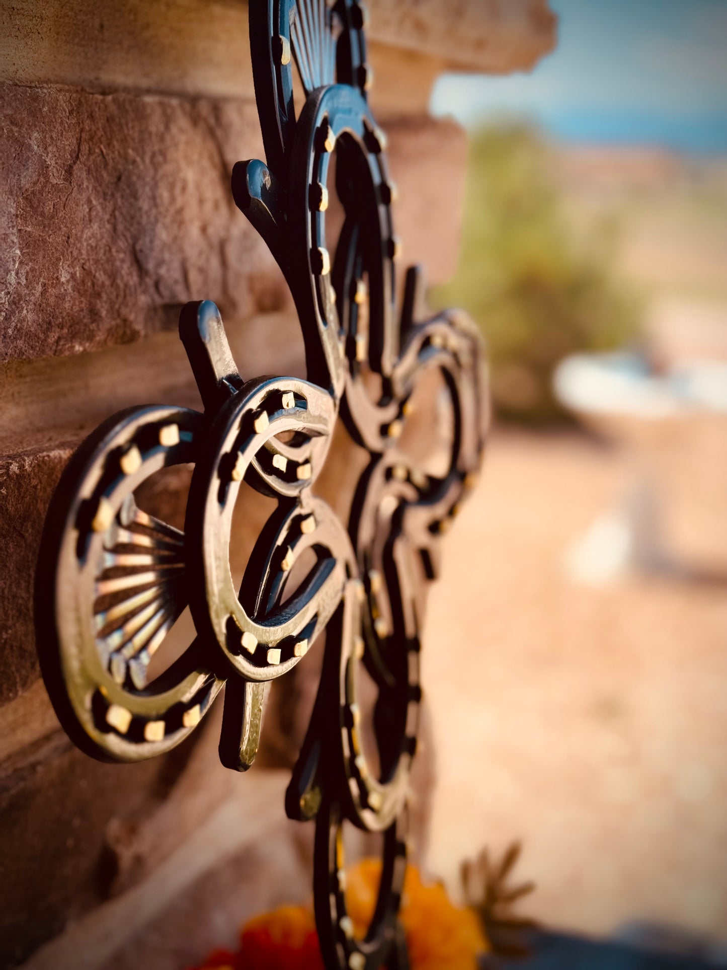 Hand Made Horseshoe Cross