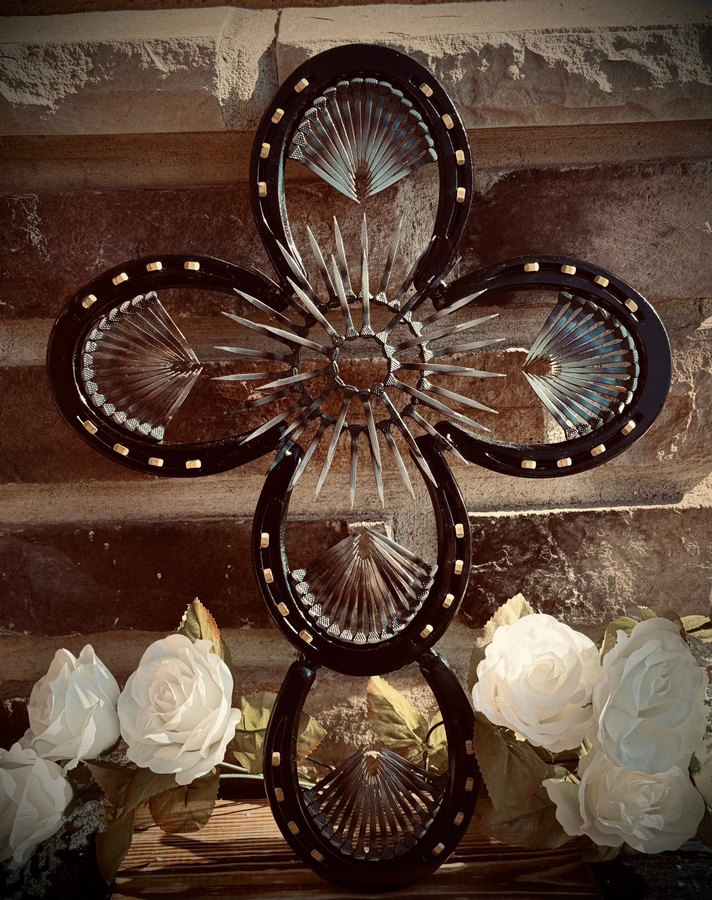 Hand Crafted Horseshoe Cross
