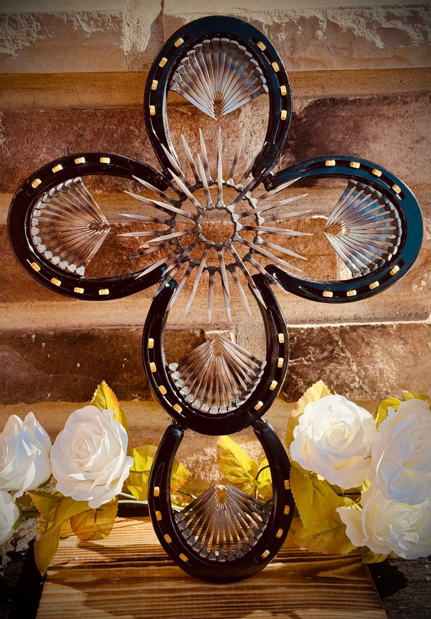 Hand Crafted Horseshoe Cross