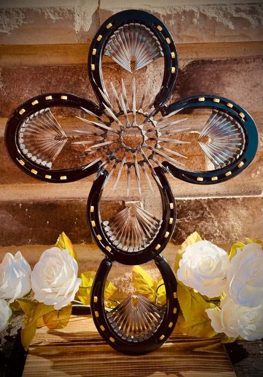Hand Crafted Horseshoe Cross
