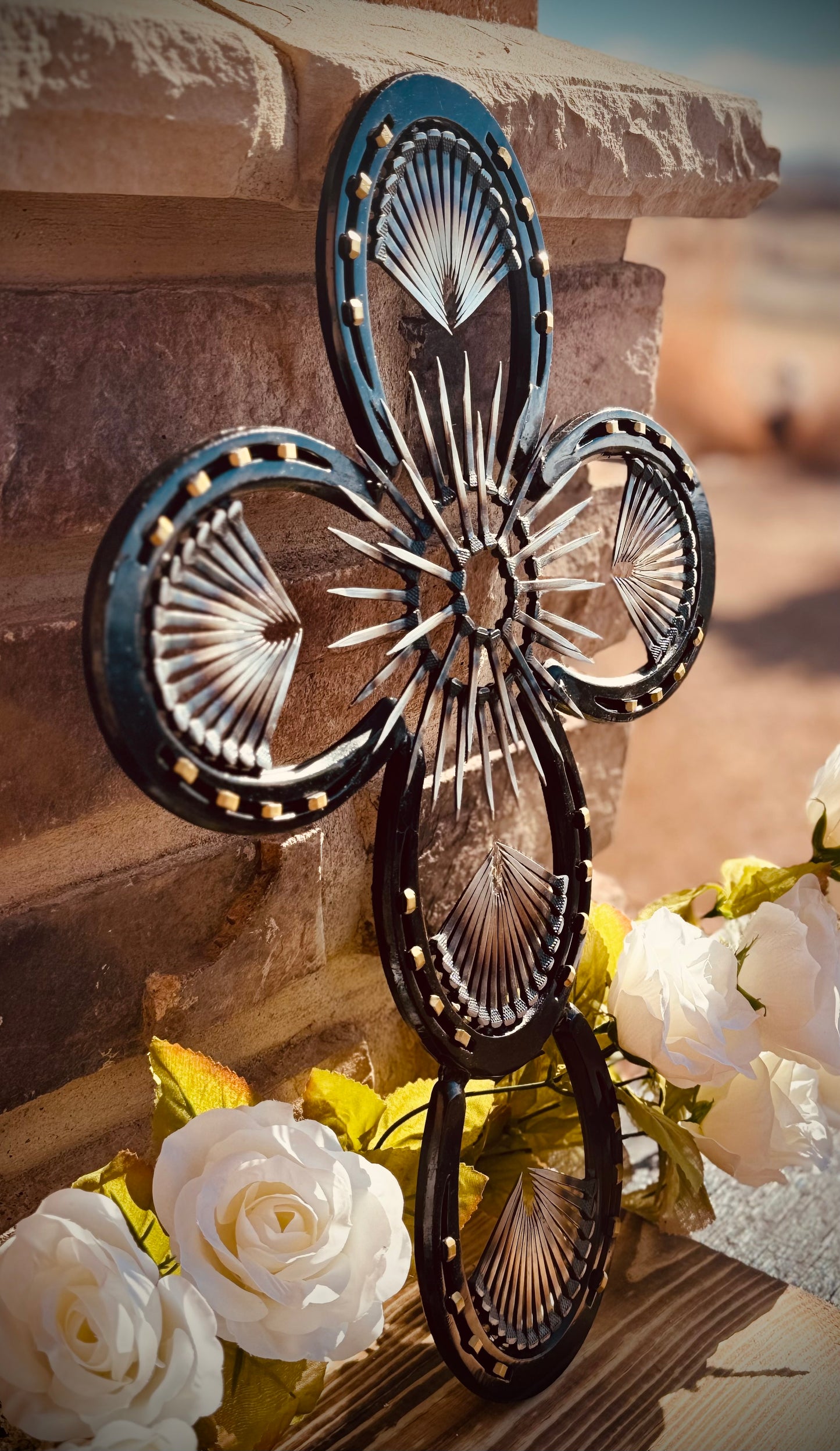 Hand Crafted Horseshoe Cross