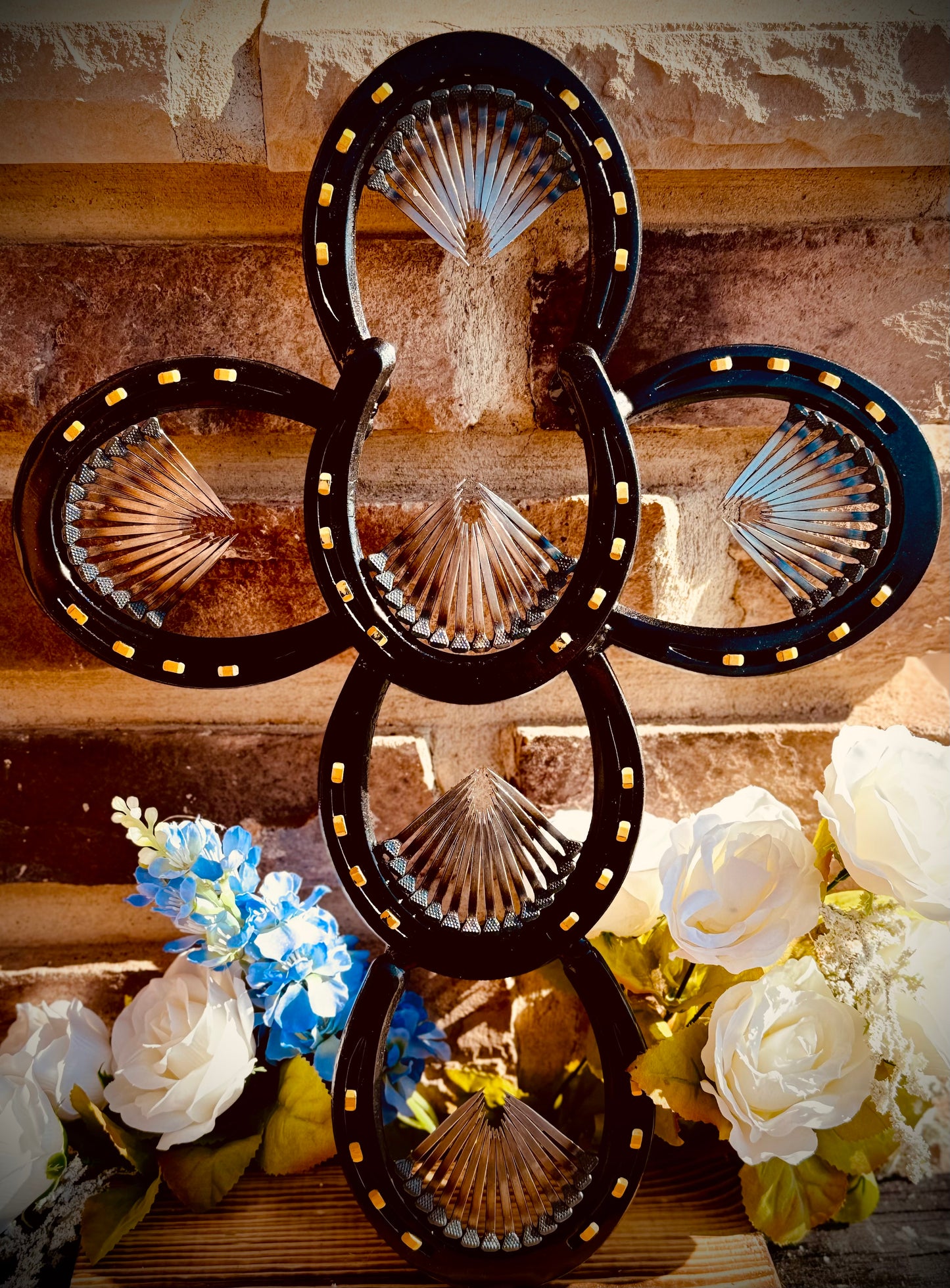 Hand Crafted Horseshoe Cross