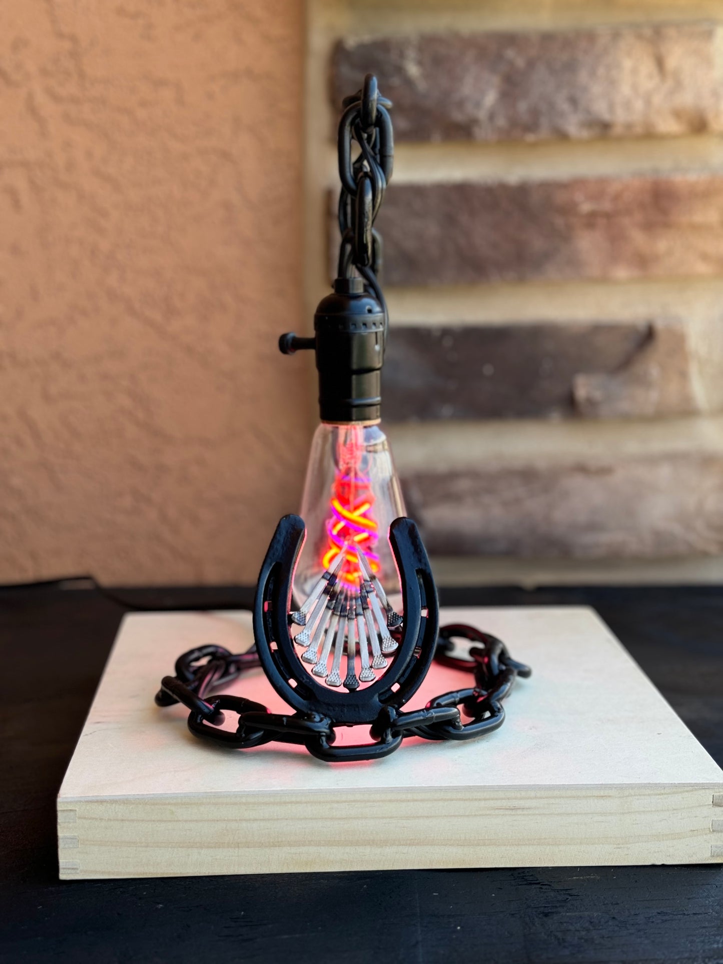 Multicolored Horseshoe Lamp