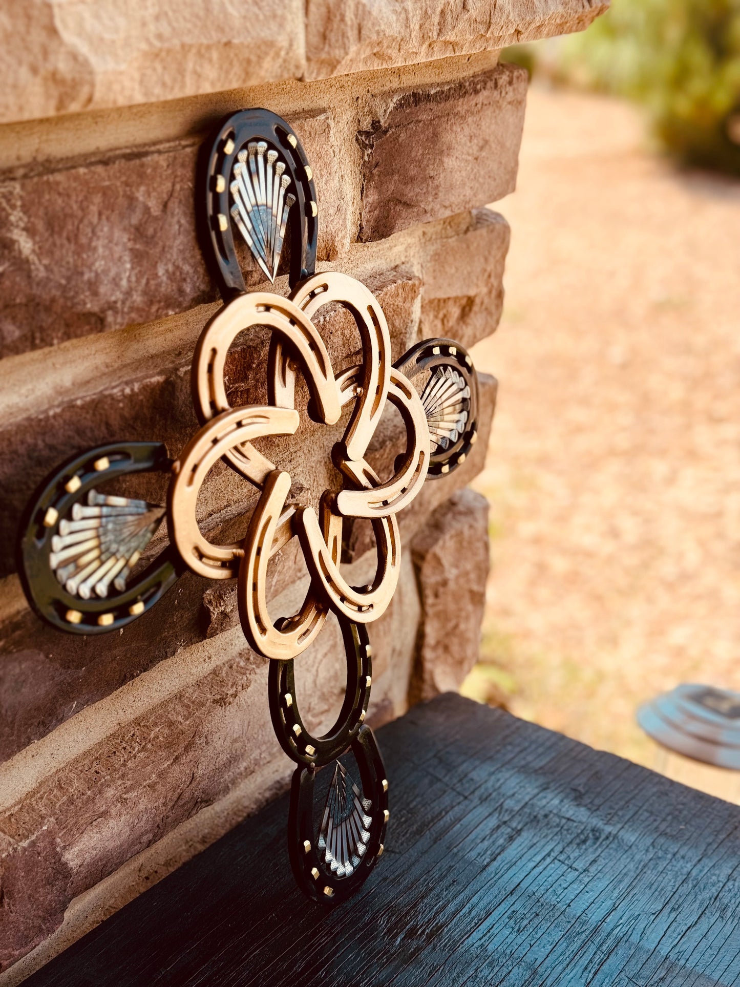 Hand Crafted Horseshoe Cross