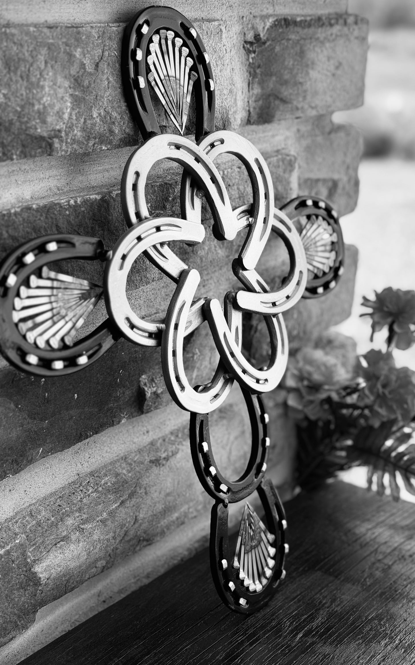 Hand Crafted Horseshoe Cross