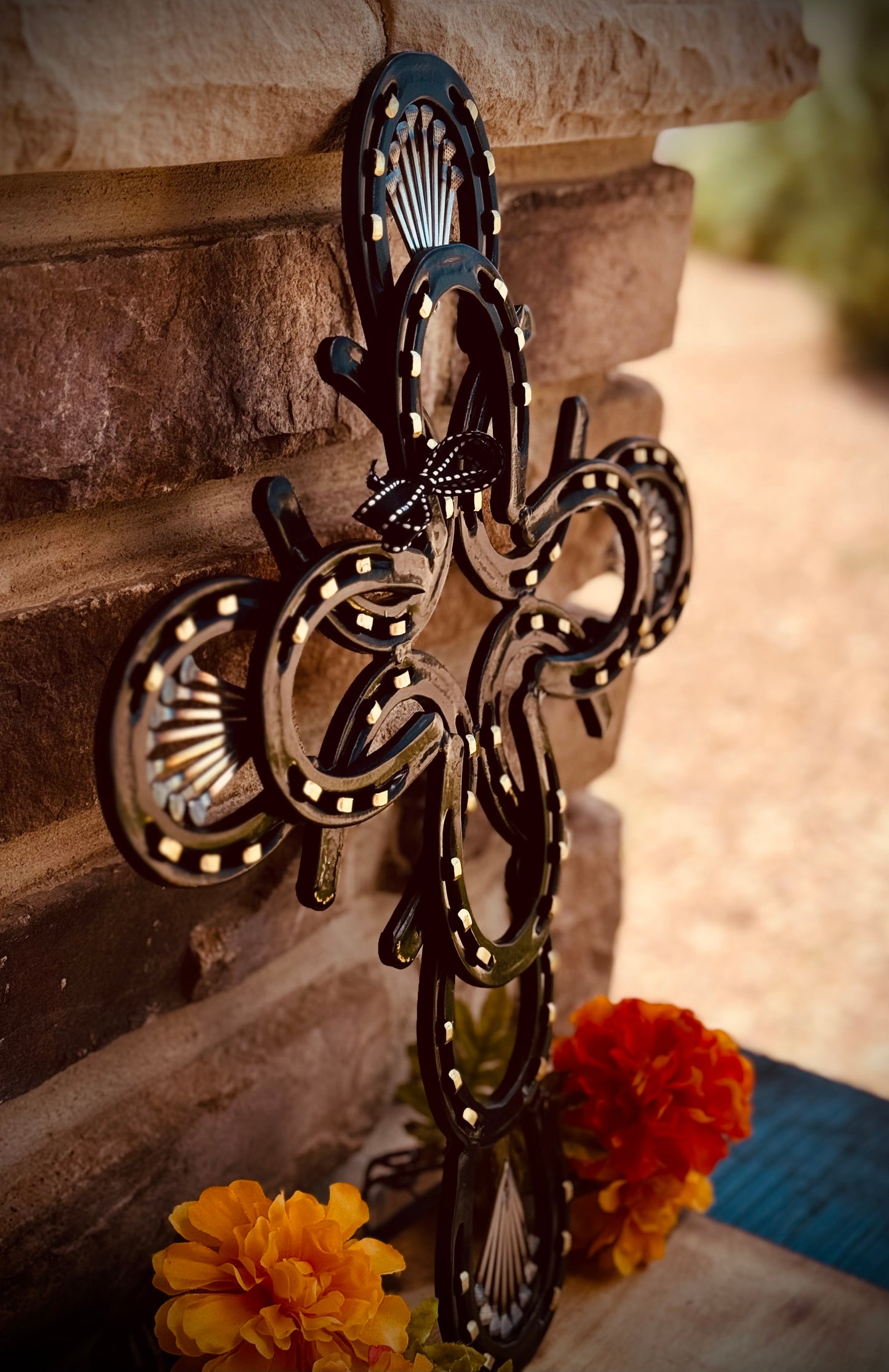 Hand Made Horseshoe Cross