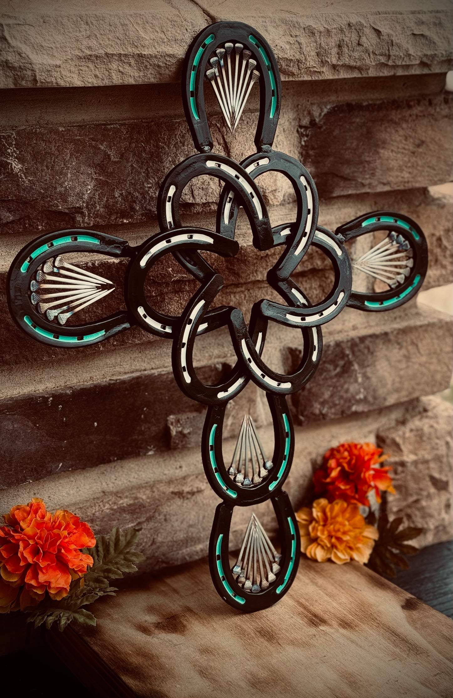 Hand Made Horseshoe Cross