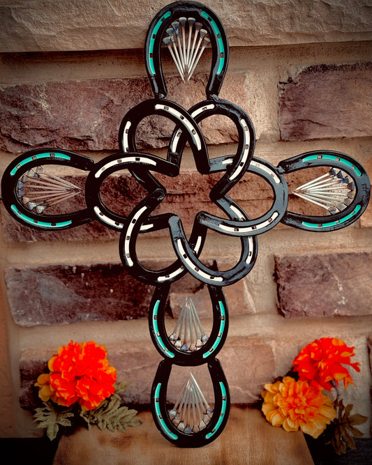 Hand Made Horseshoe Cross